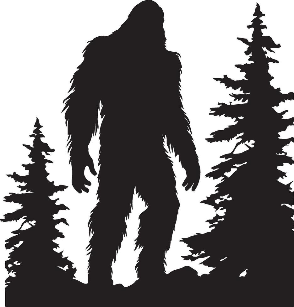 bigfoot silhouette illustration blanc Contexte vecteur