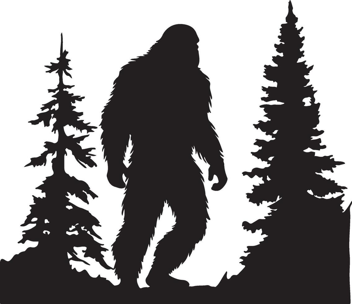 bigfoot silhouette illustration blanc Contexte vecteur