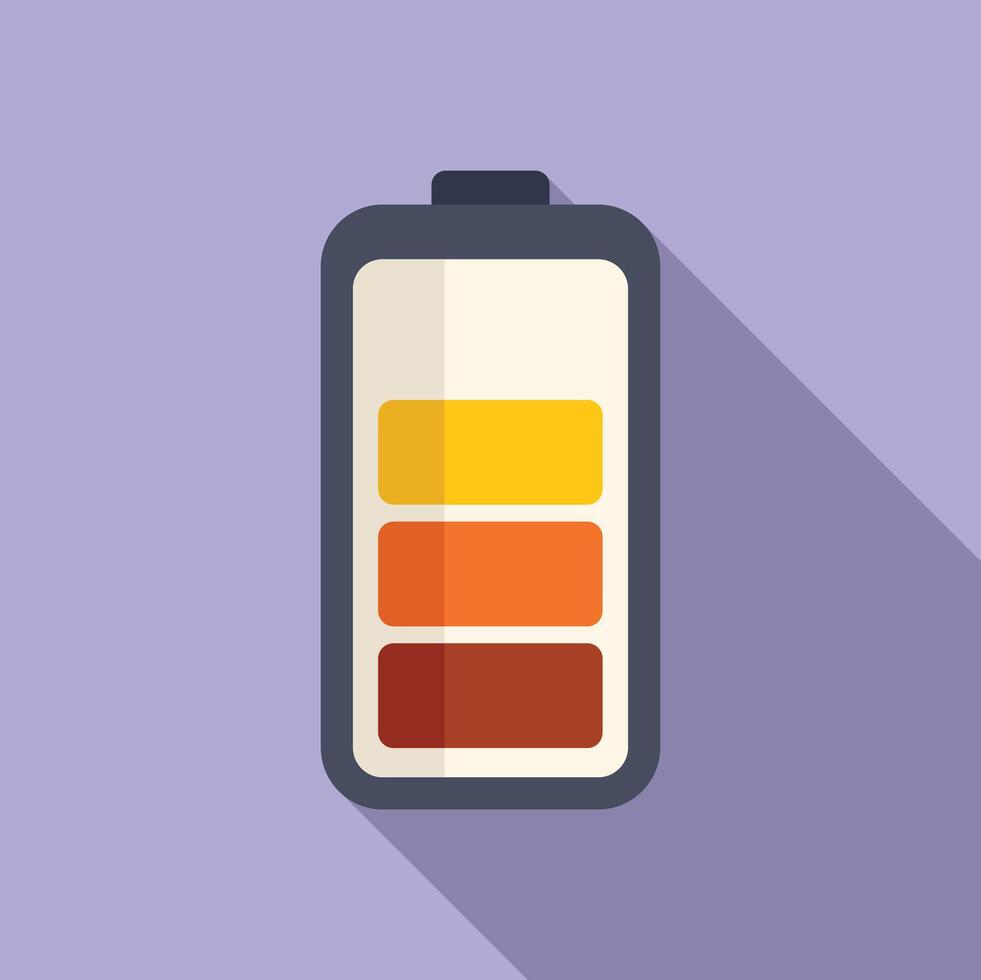 acide indicateur batterie icône plat . cellule Puissance vecteur