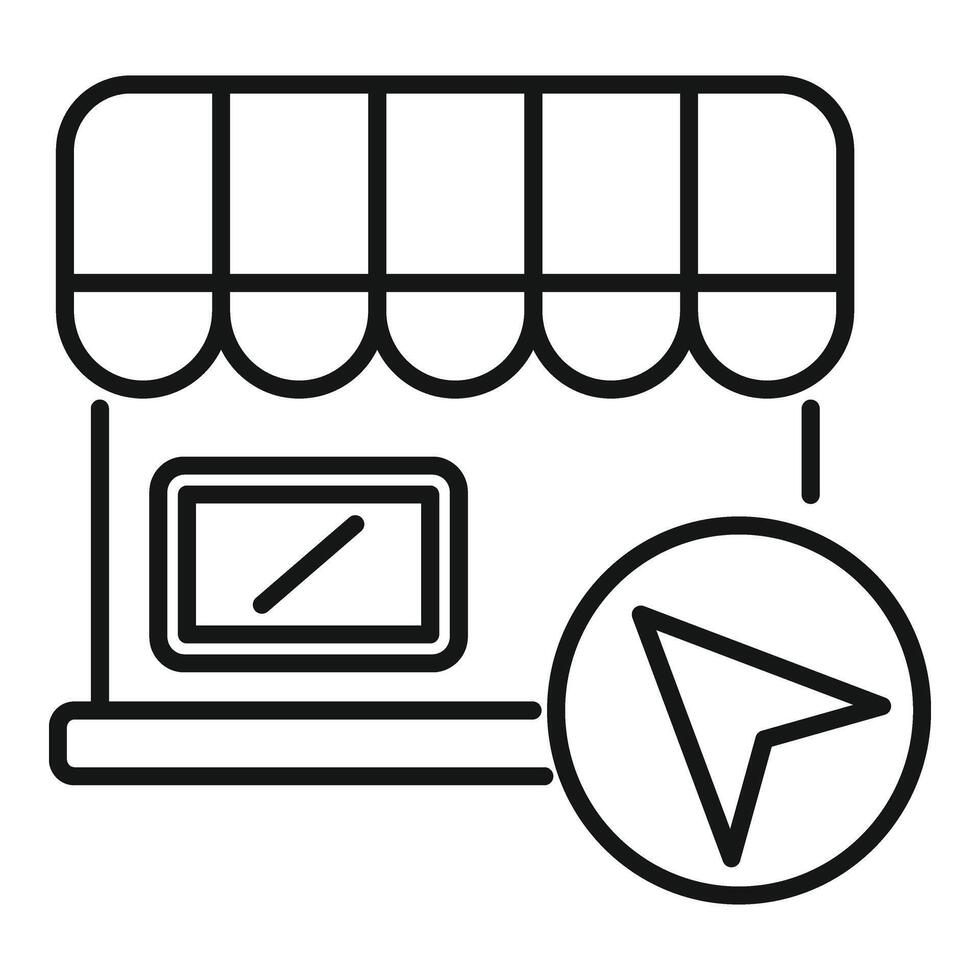 emplacement magasin icône contour . géo point rue vecteur