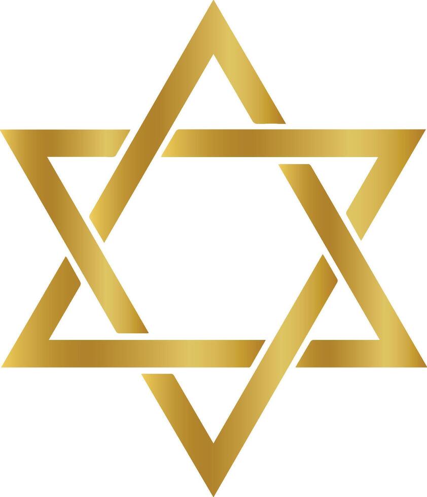 d'or étoile de David, étoile de David judaïsme, or hexagone, angle, peint, or vecteur