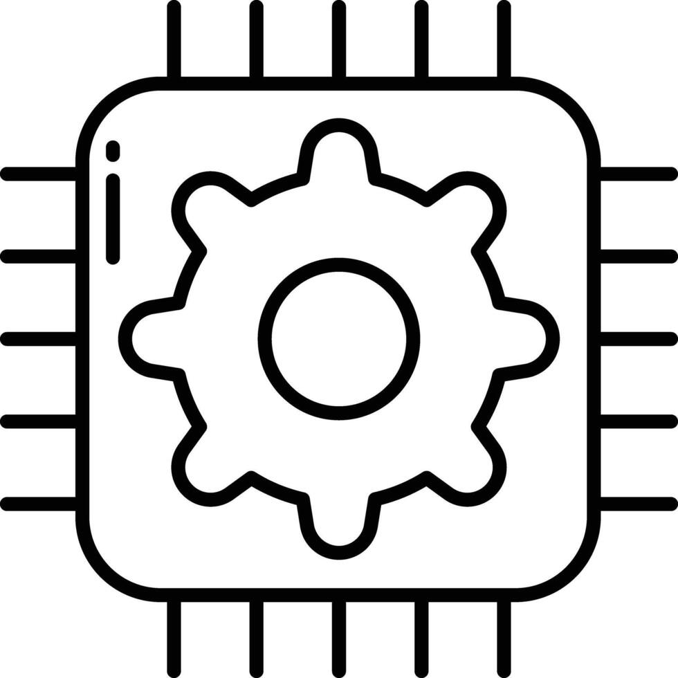 CPU réglage contour illustration vecteur