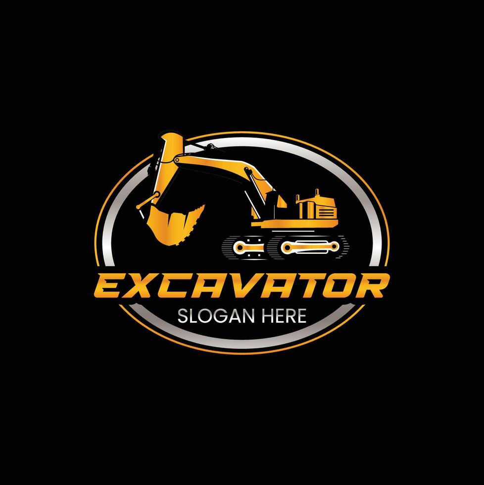 excavatrice logo conception modèle vecteur