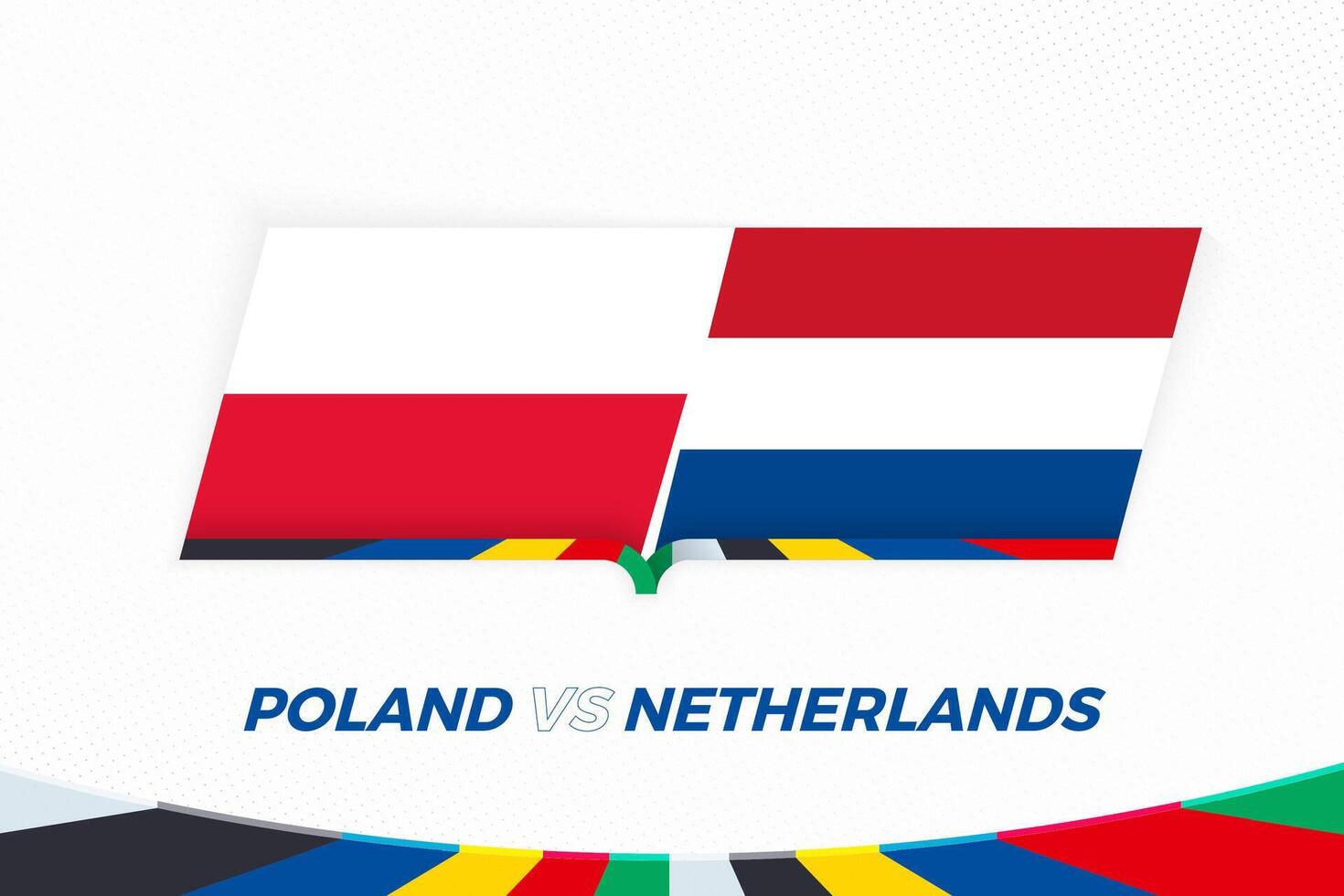 Pologne contre Pays-Bas dans Football concours, groupe ré. contre icône sur Football Contexte. vecteur