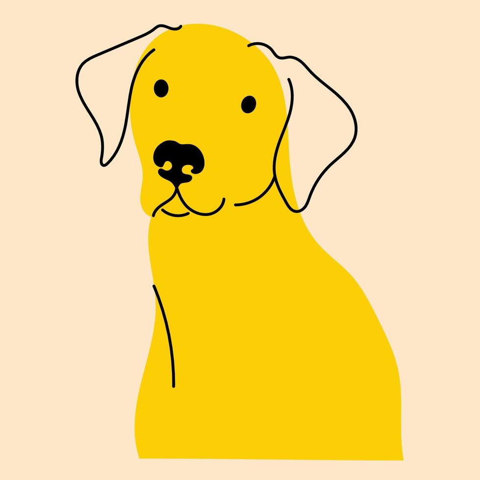 jaune, fantaisie chien, chiot. avatar, badge, affiche, logo modèles, imprimer. illustration dans plat dessin animé style vecteur