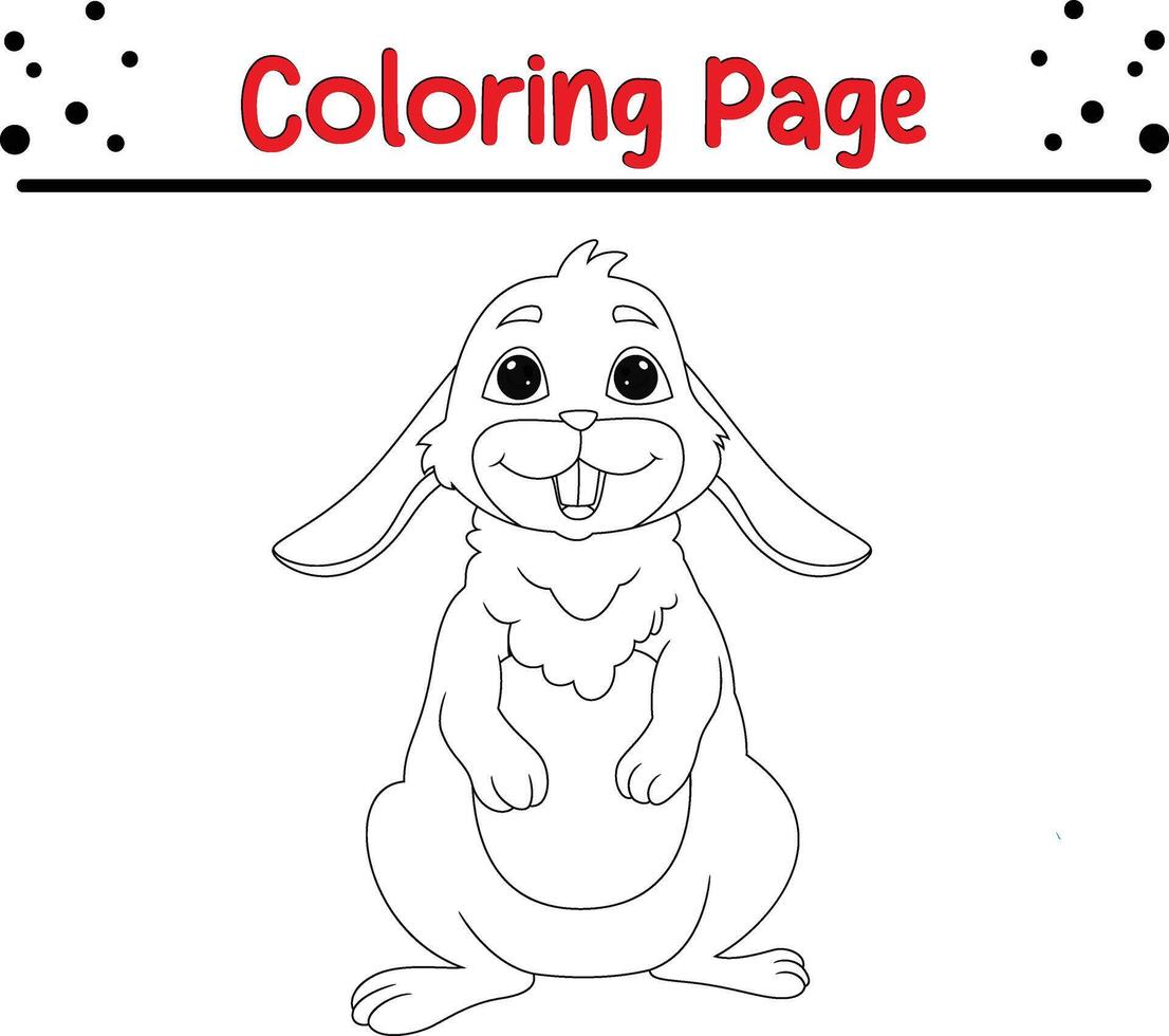 mignonne lapin coloration page pour des gamins et adultes vecteur