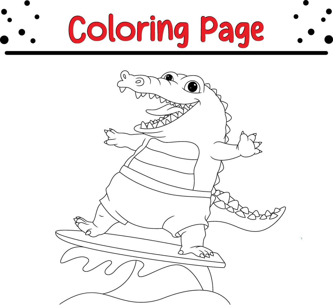 content crocodile coloration livre page pour les enfants vecteur