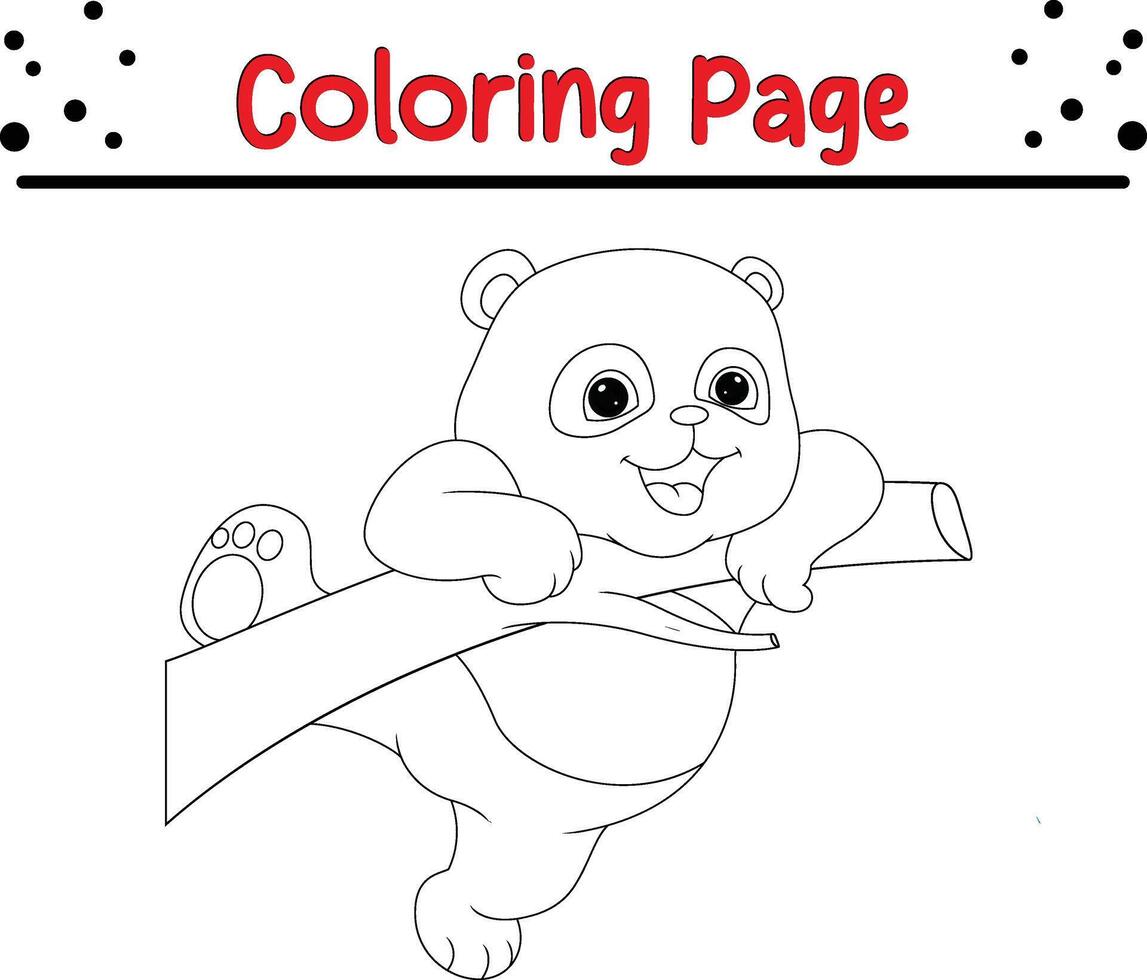 content Panda animal coloration page pour des gamins et adultes vecteur