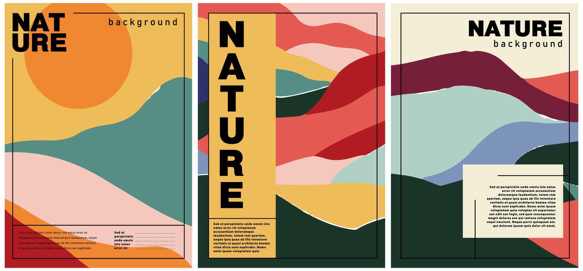 la nature inspiré affiche ensemble vecteur