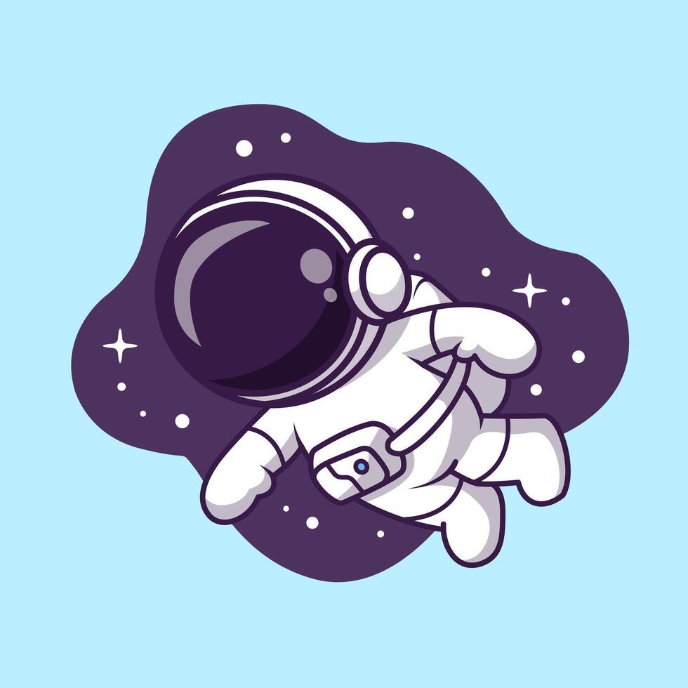 mignonne astronaute flottant dans spce dessin animé vecteur