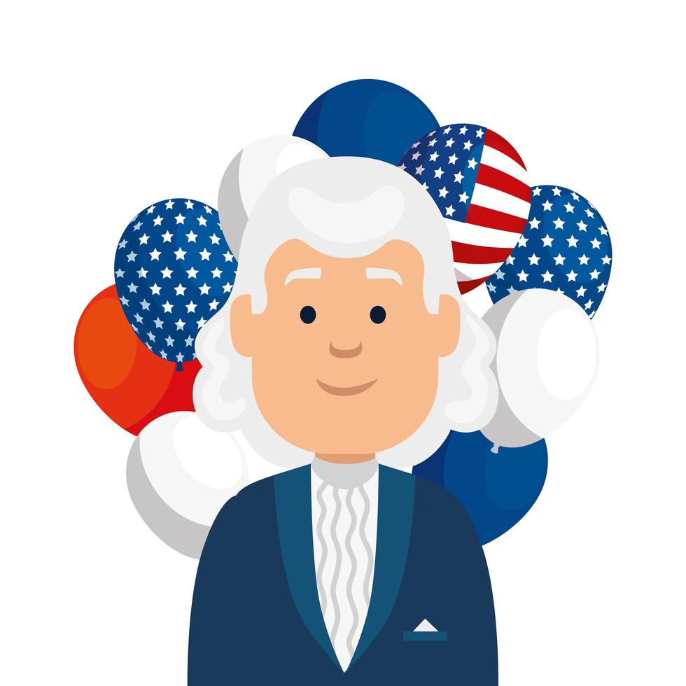 isolé usa président homme et ballons vector design