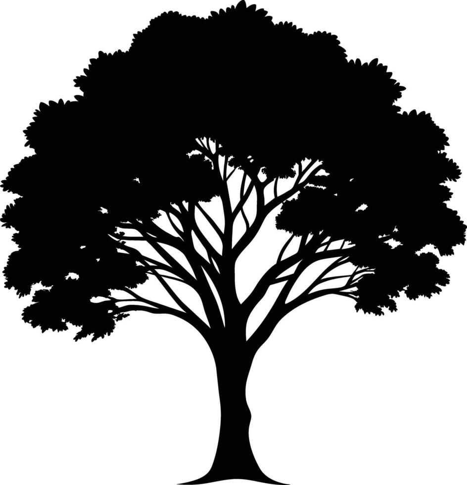 noir gencive arbre silhouette sur blanc Contexte vecteur