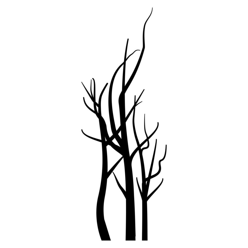 une noir et blanc illustration de une arbre avec non feuilles vecteur