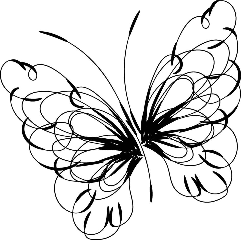 magnifique papillon contour illustration vecteur