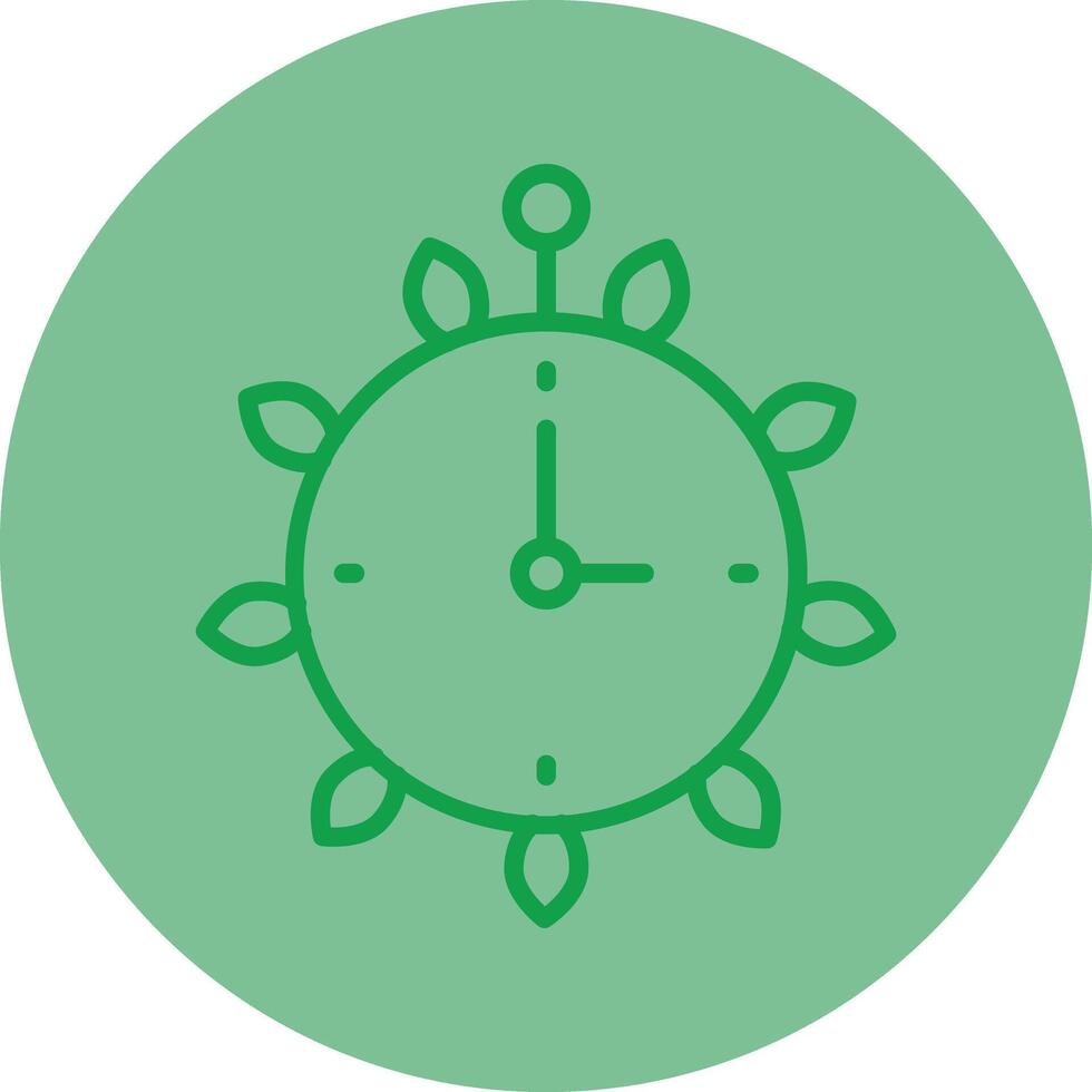 l'horloge vert ligne cercle icône conception vecteur