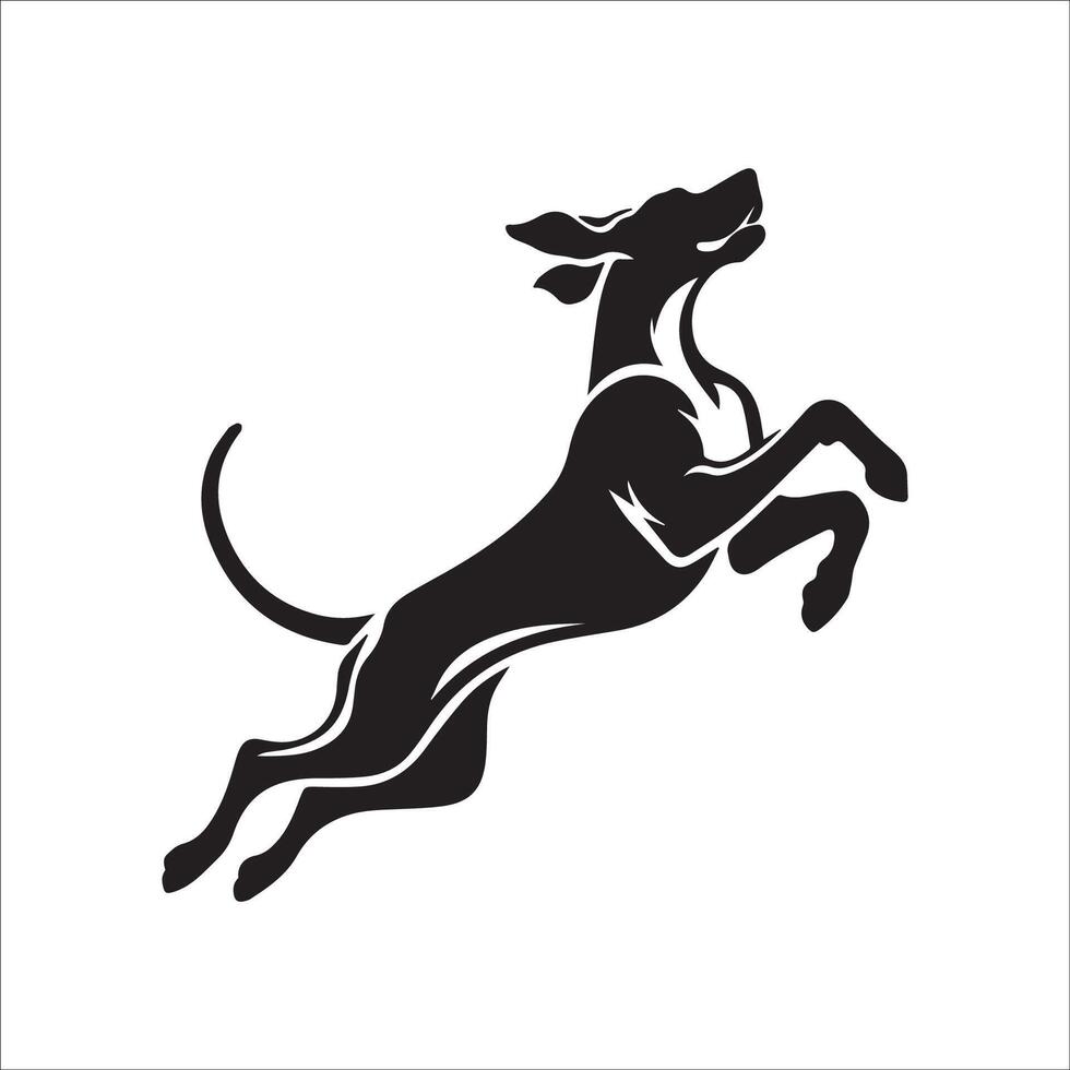 illustration de une génial Danois chien sauter dans noir et blanc vecteur