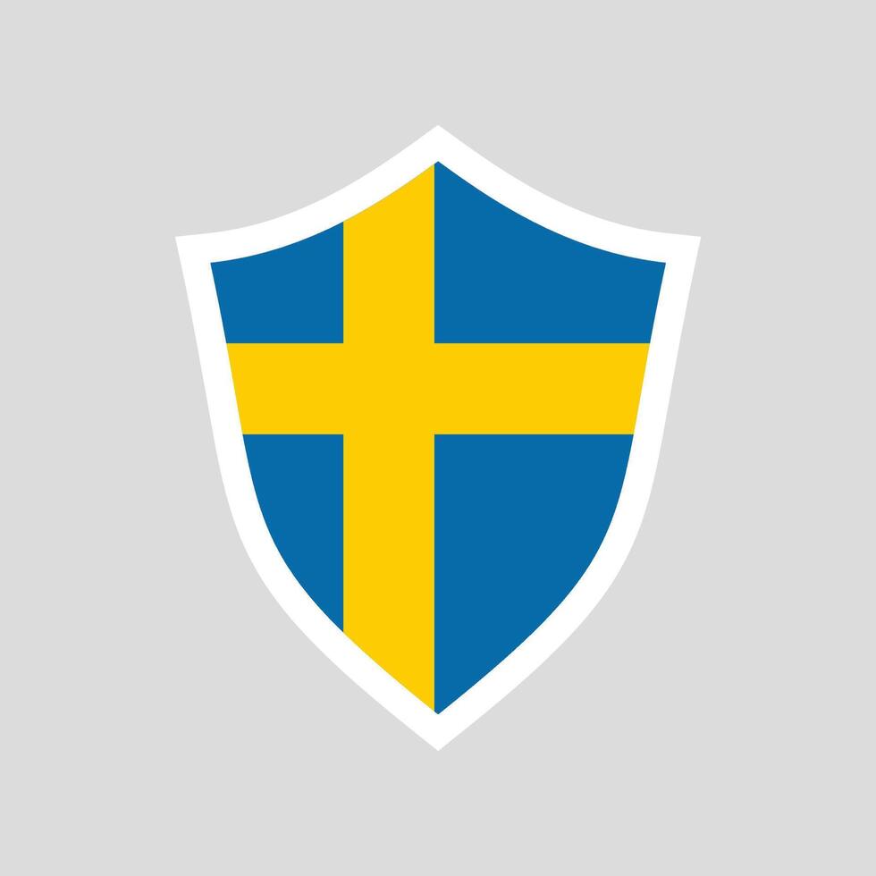 Suède drapeau dans bouclier forme Cadre vecteur