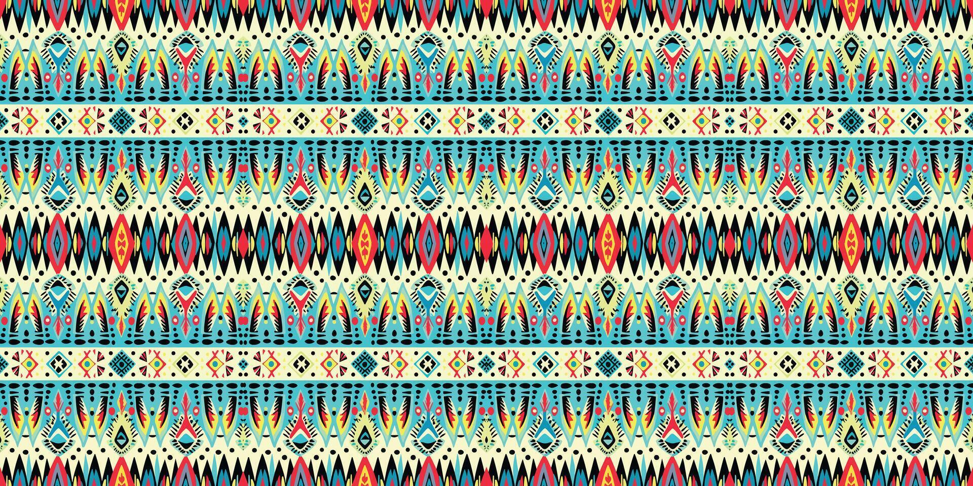 sans couture batik motif, sans couture tribal batik modèle, et sans couture coloré modèle ressembler ethnique bohème, aztèque, et ikat styles.designed pour utilisation dans papier peint, tissu, rideau, tapis, batik broderie vecteur