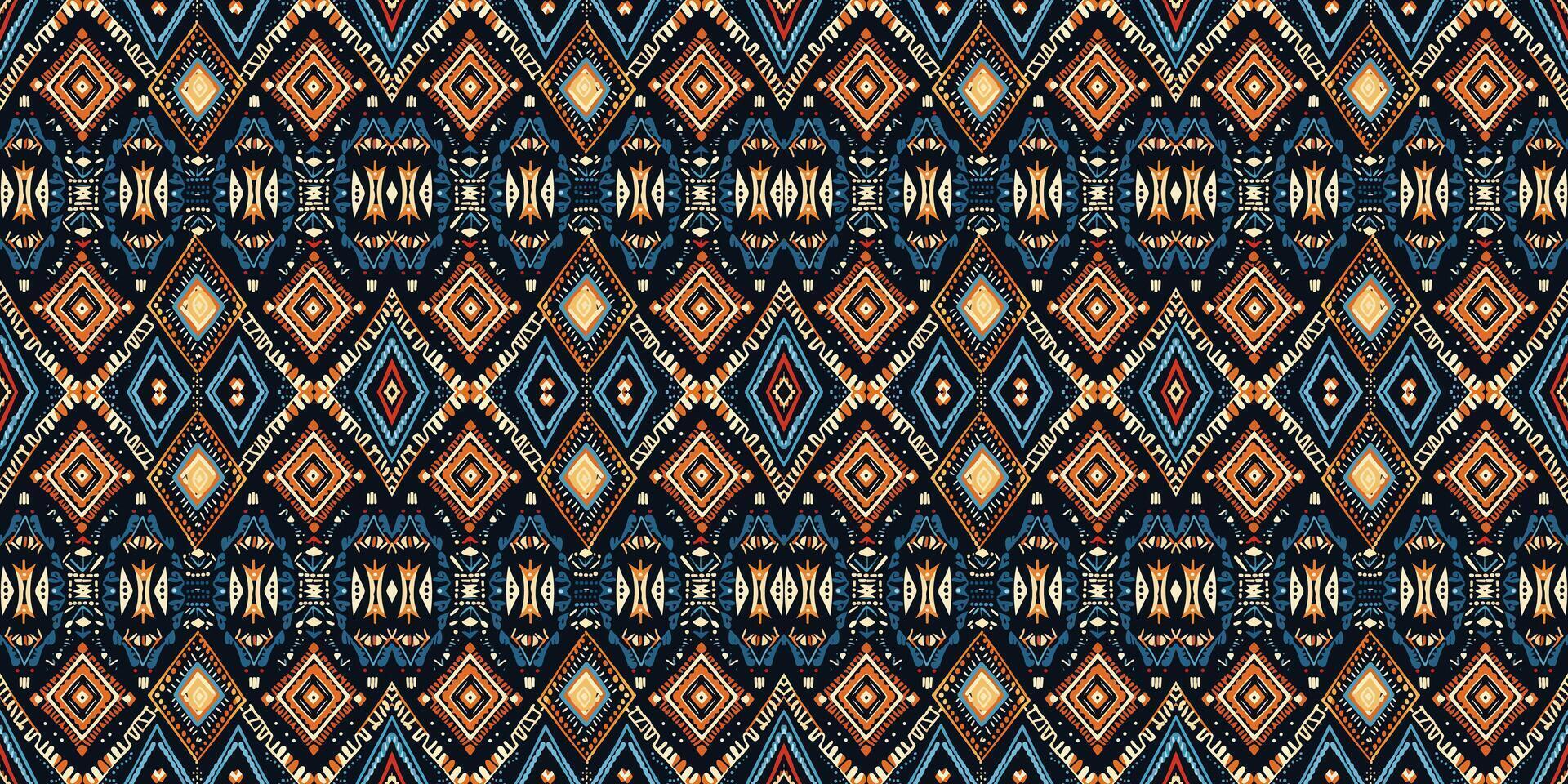 sans couture batik motif, sans couture tribal batik modèle, et sans couture coloré modèle ressembler ethnique bohème, aztèque, et ikat styles.designed pour utilisation dans papier peint, tissu, rideau, tapis, batik broderie vecteur