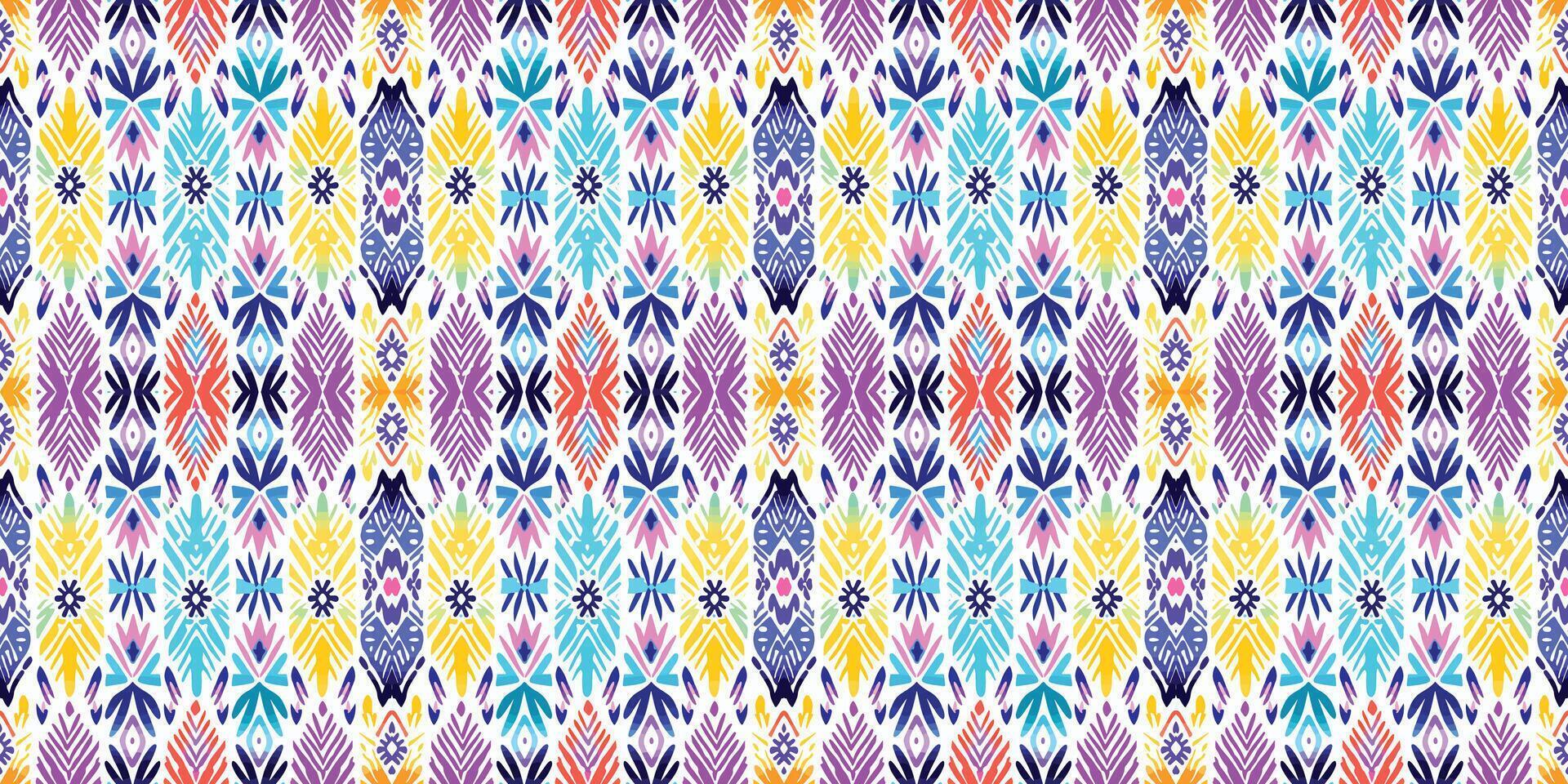 sans couture batik motif, sans couture tribal batik modèle, et sans couture coloré modèle ressembler ethnique bohème, aztèque, et ikat styles.designed pour utilisation dans papier peint, tissu, rideau, tapis, batik broderie vecteur