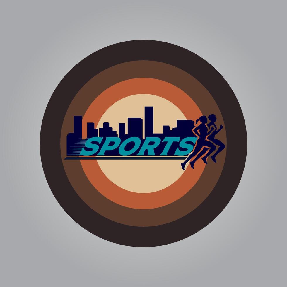 fonctionnement sport logo graphique illustration sur Contexte vecteur
