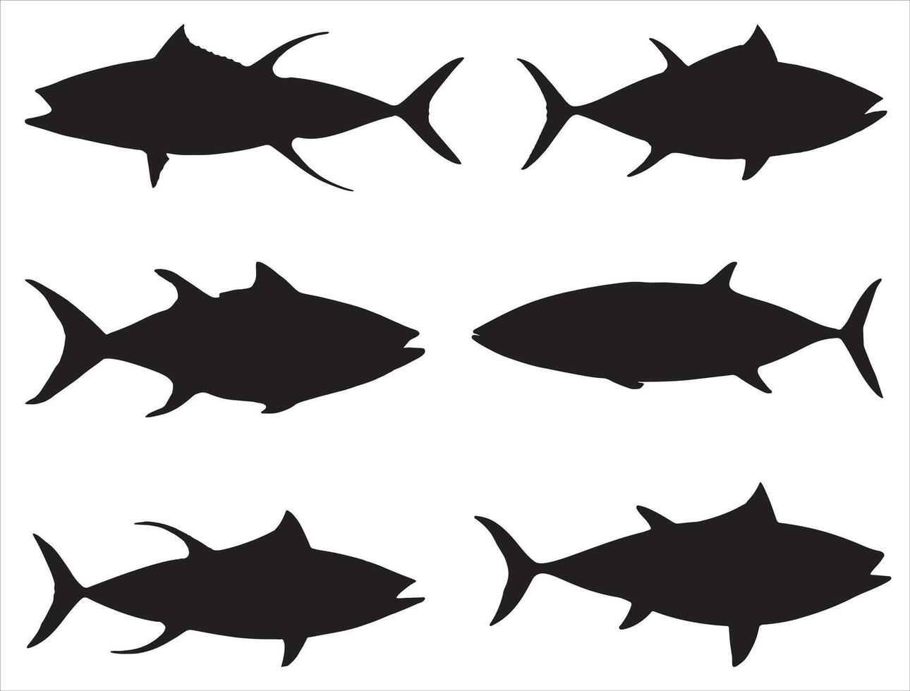 thon poisson silhouette sur blanc Contexte vecteur