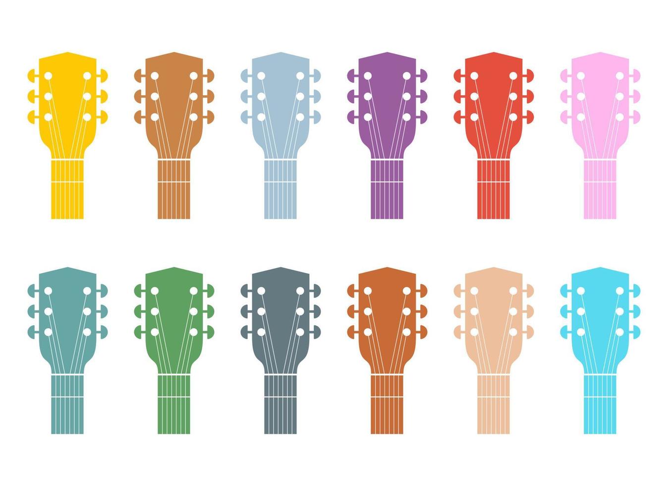 illustration de conception de vecteur de tête de guitare isolé sur fond blanc