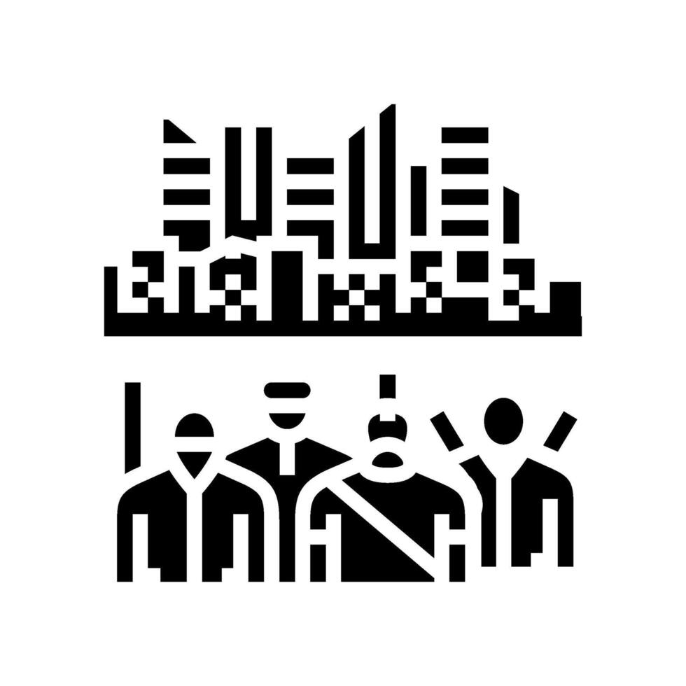 souterrain la résistance glyphe icône illustration vecteur