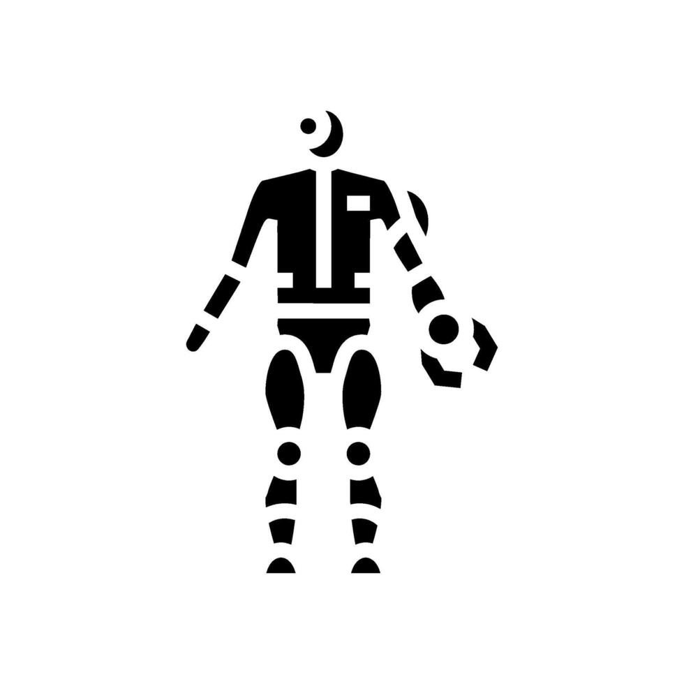 cybernétique renforcement cyberpunk glyphe icône illustration vecteur