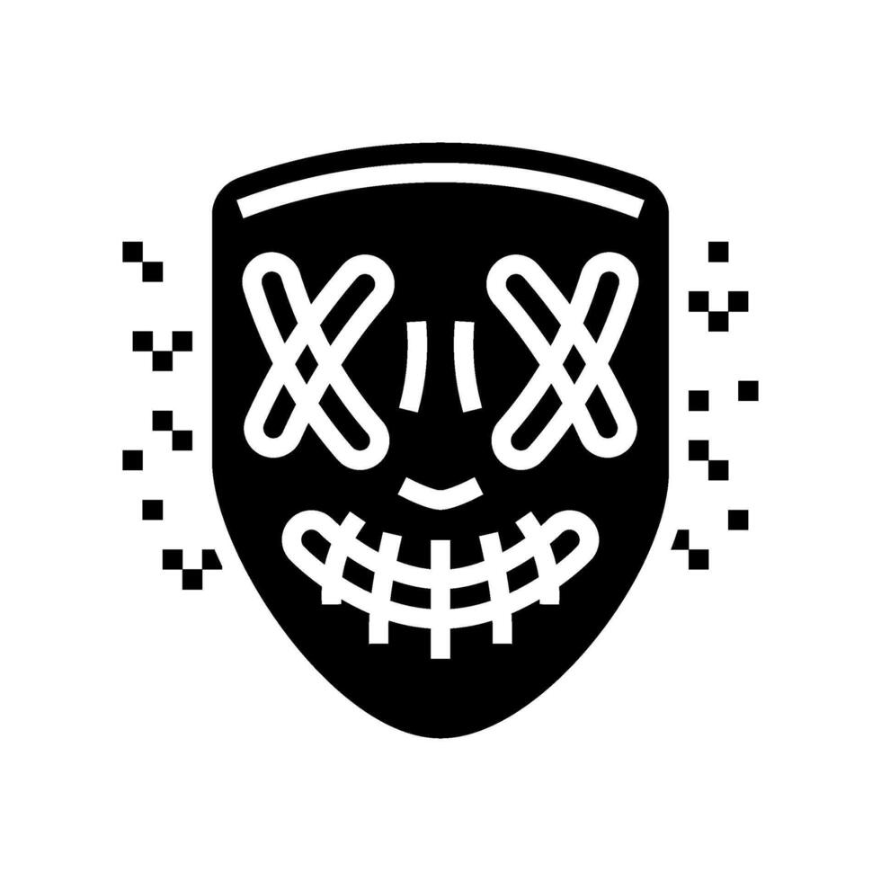pirate masque cyberpunk glyphe icône illustration vecteur