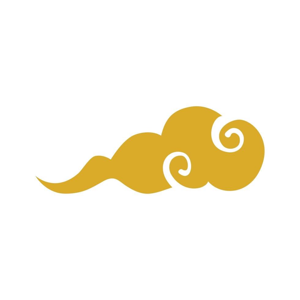 icône isolé chinois de style nuage vecteur