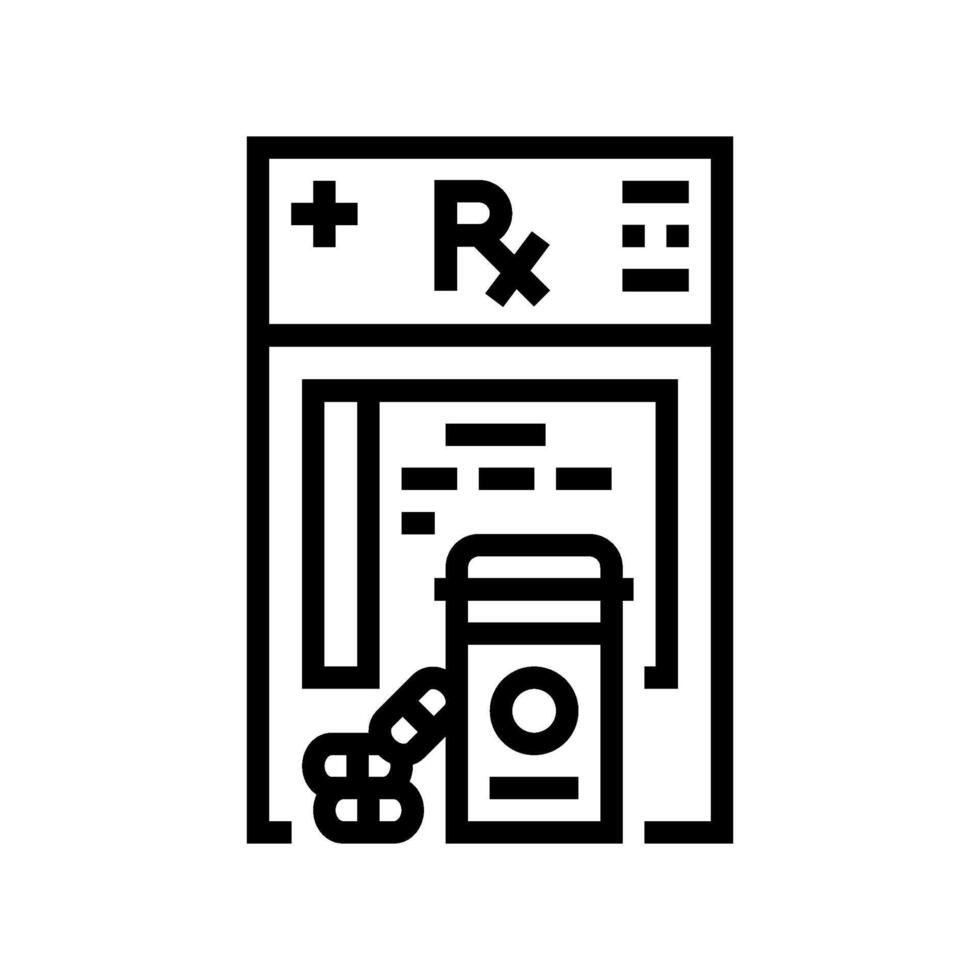 ordonnance drogues médicaments ligne icône illustration vecteur