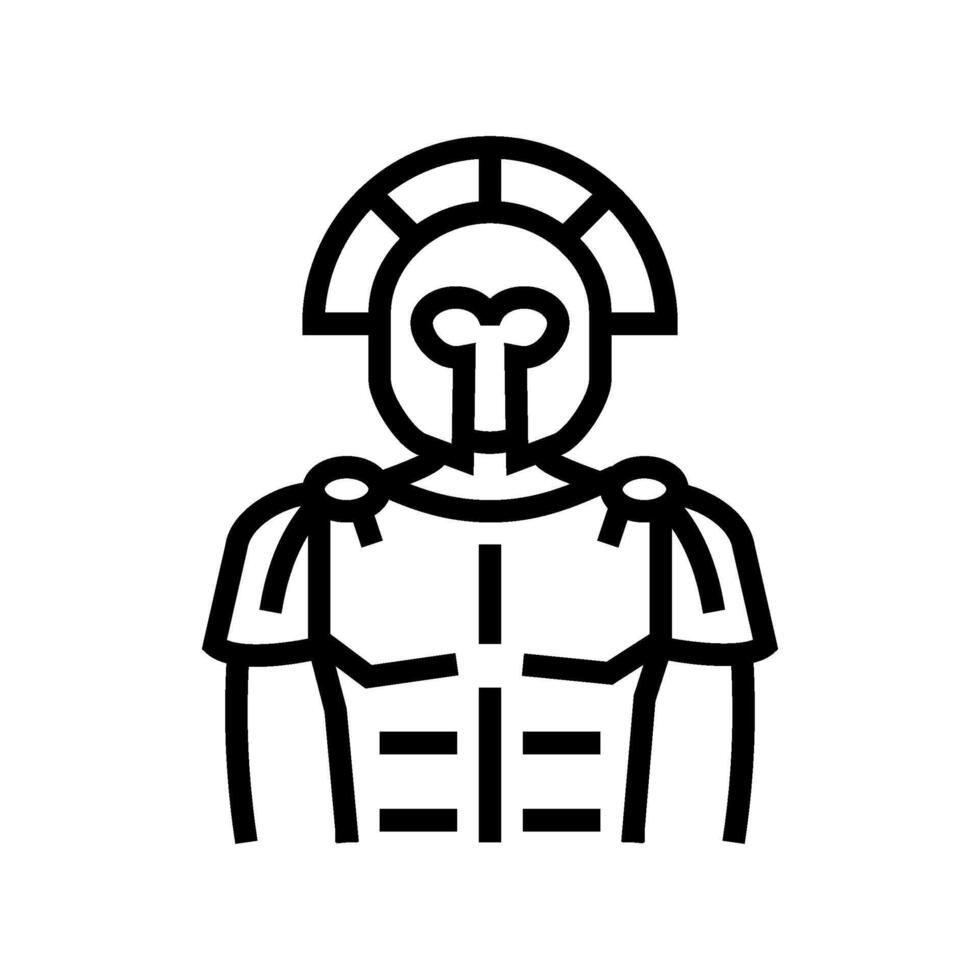 gladiateur Sparte guerrier ligne icône illustration vecteur