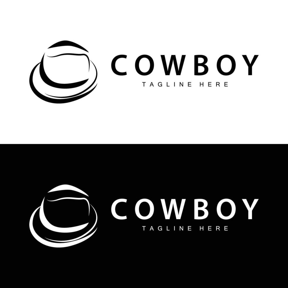 cow-boy chapeau logo chapeau illustration ligne Texas rodeo cow-boy modèle conception vecteur