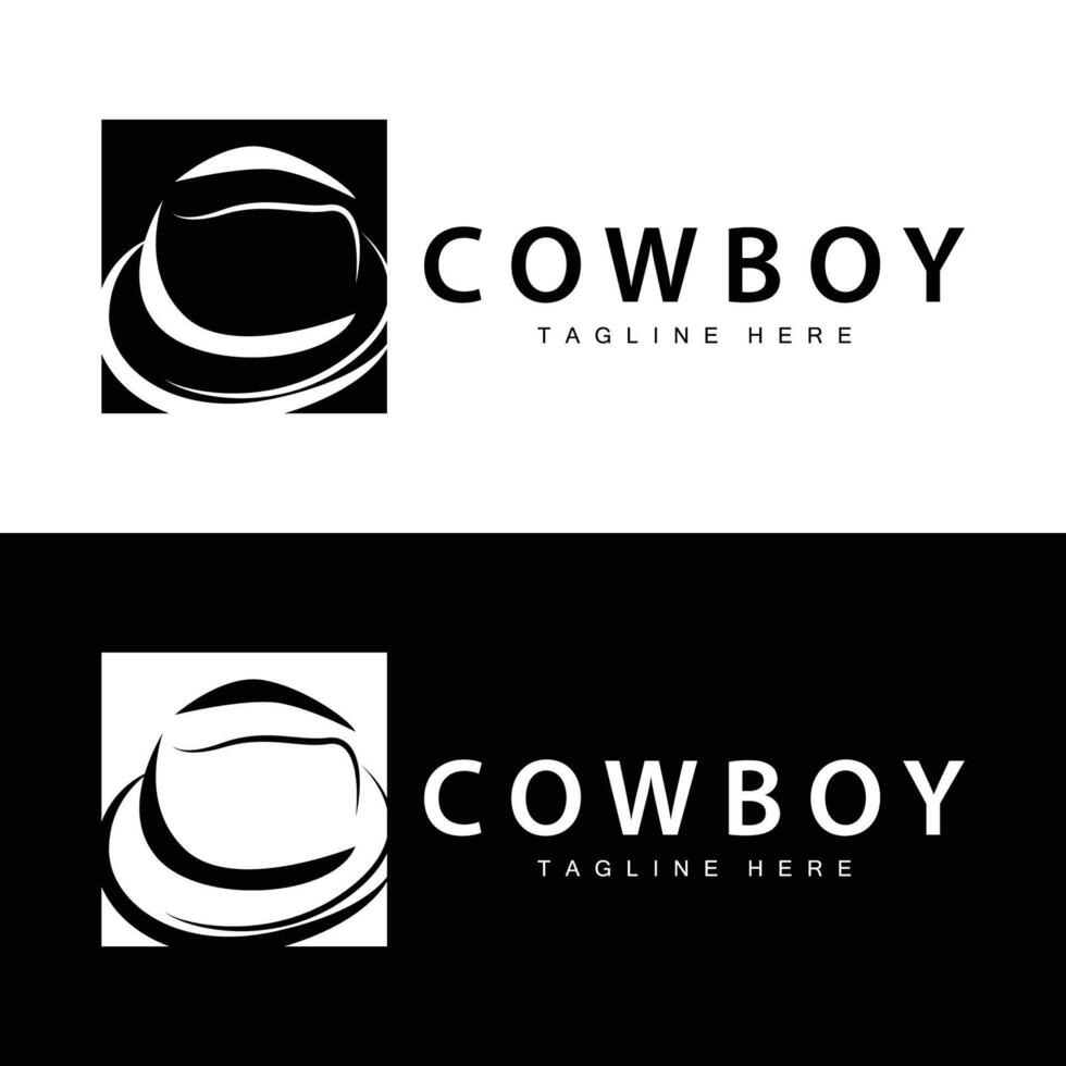 cow-boy chapeau logo chapeau illustration ligne Texas rodeo cow-boy modèle conception vecteur
