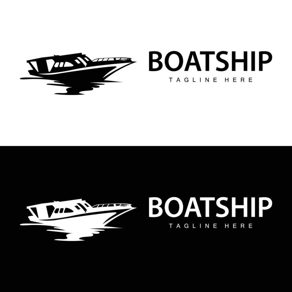 la vitesse bateau navire logo noir silhouette conception ancien pour nautique Facile mer navire Voyage modèle illustration vecteur