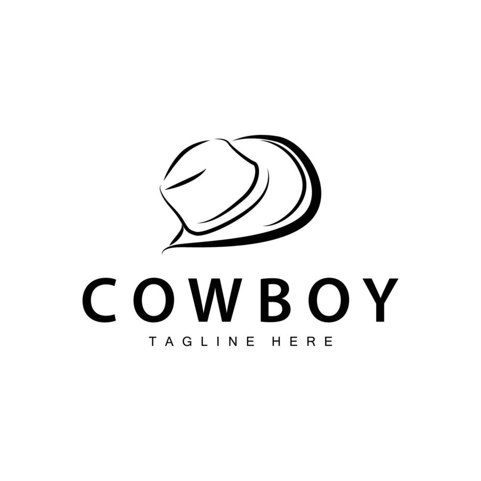 cow-boy chapeau logo chapeau illustration ligne Texas rodeo cow-boy modèle conception vecteur