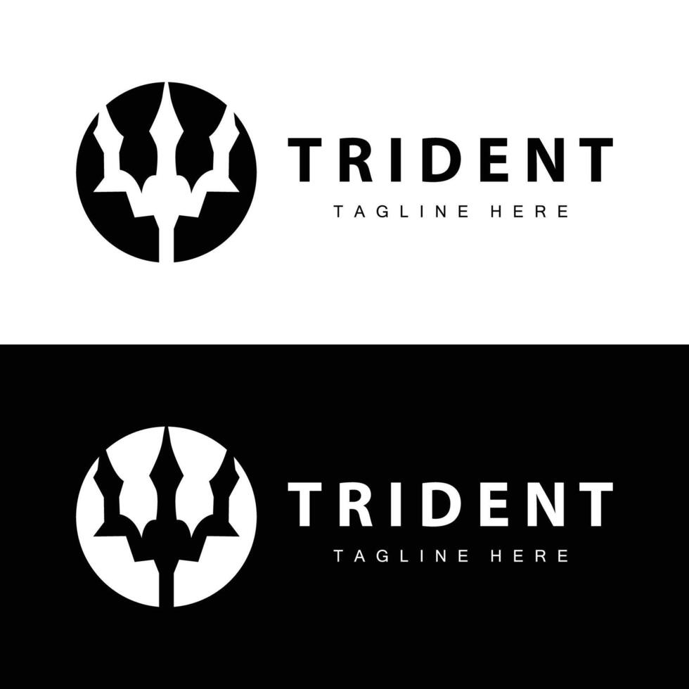 trident logo conception lance arme mer Roi poseidon Neptune symbole modèle vecteur