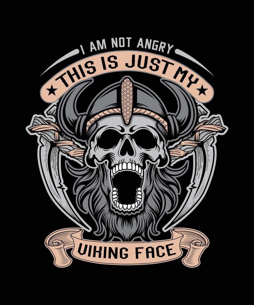je un m ne pas en colère cette est juste mon viking visage viking T-shirt conception vecteur