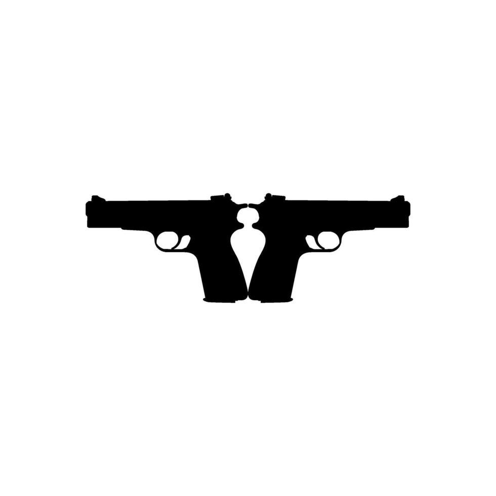 silhouette pistolet ou pistolet pistolet pistolet pour art illustration, logo, pictogramme, site Internet ou graphique conception élément vecteur