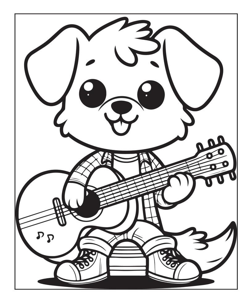 coloriage de chien pour les enfants vecteur