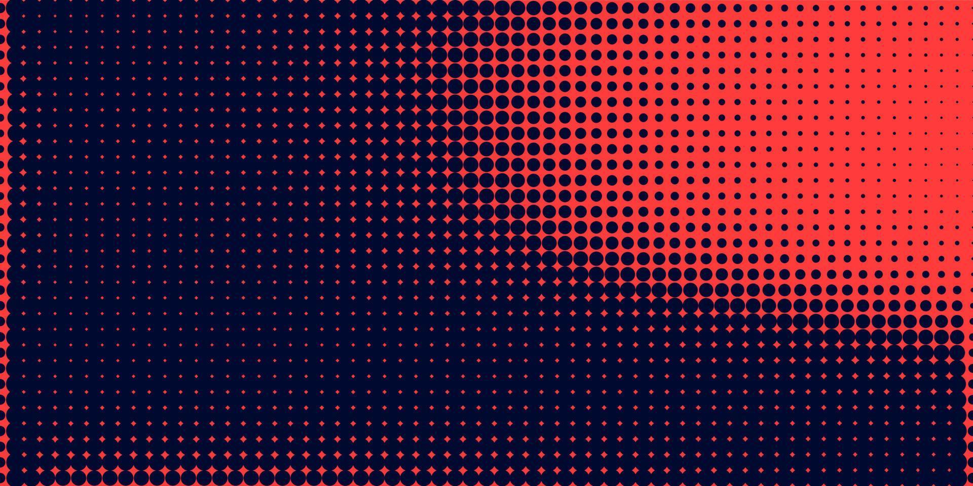 demi-teinte dans un style abstrait. texture vectorielle de bannière rétro géométrique. impression moderne. fond bleu foncé et rouge. effet de lumière vecteur