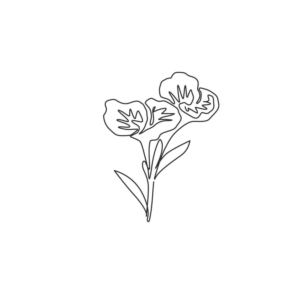 un seul dessin au trait de canna frais de beauté pour l'impression d'affiches d'art mural de décoration intérieure. concept de fleur de lys canna décorative imprimable pour ornement de carte. ligne continue dessiner illustration vectorielle de conception vecteur