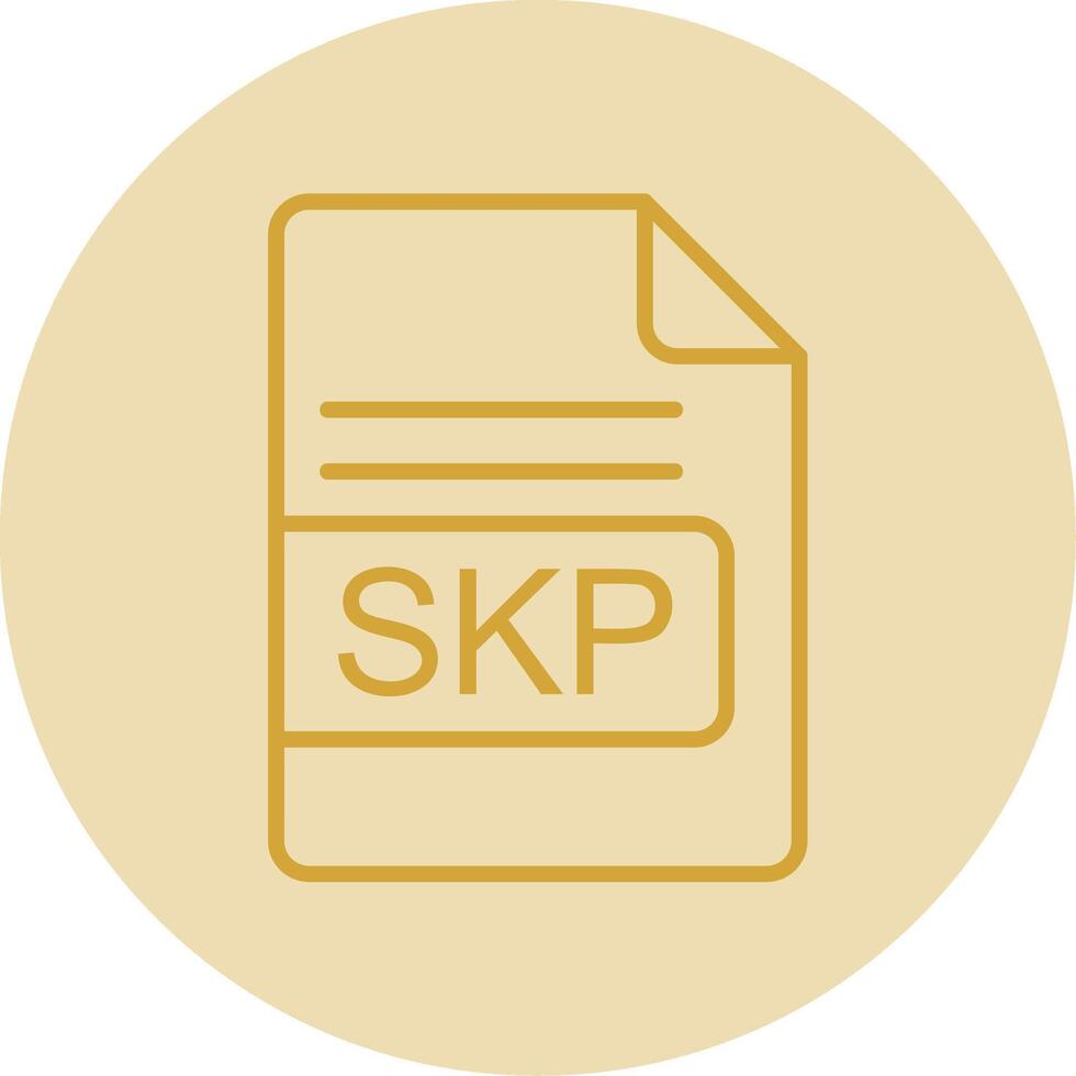 skp fichier format ligne Jaune cercle icône vecteur