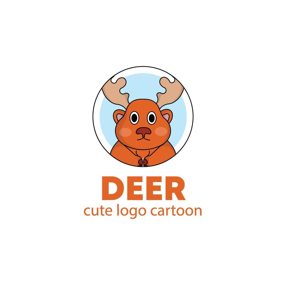 logo animal cerf mignonne dessin animé illustration. animal logo concept .plat style concept illustration mignonne vecteur