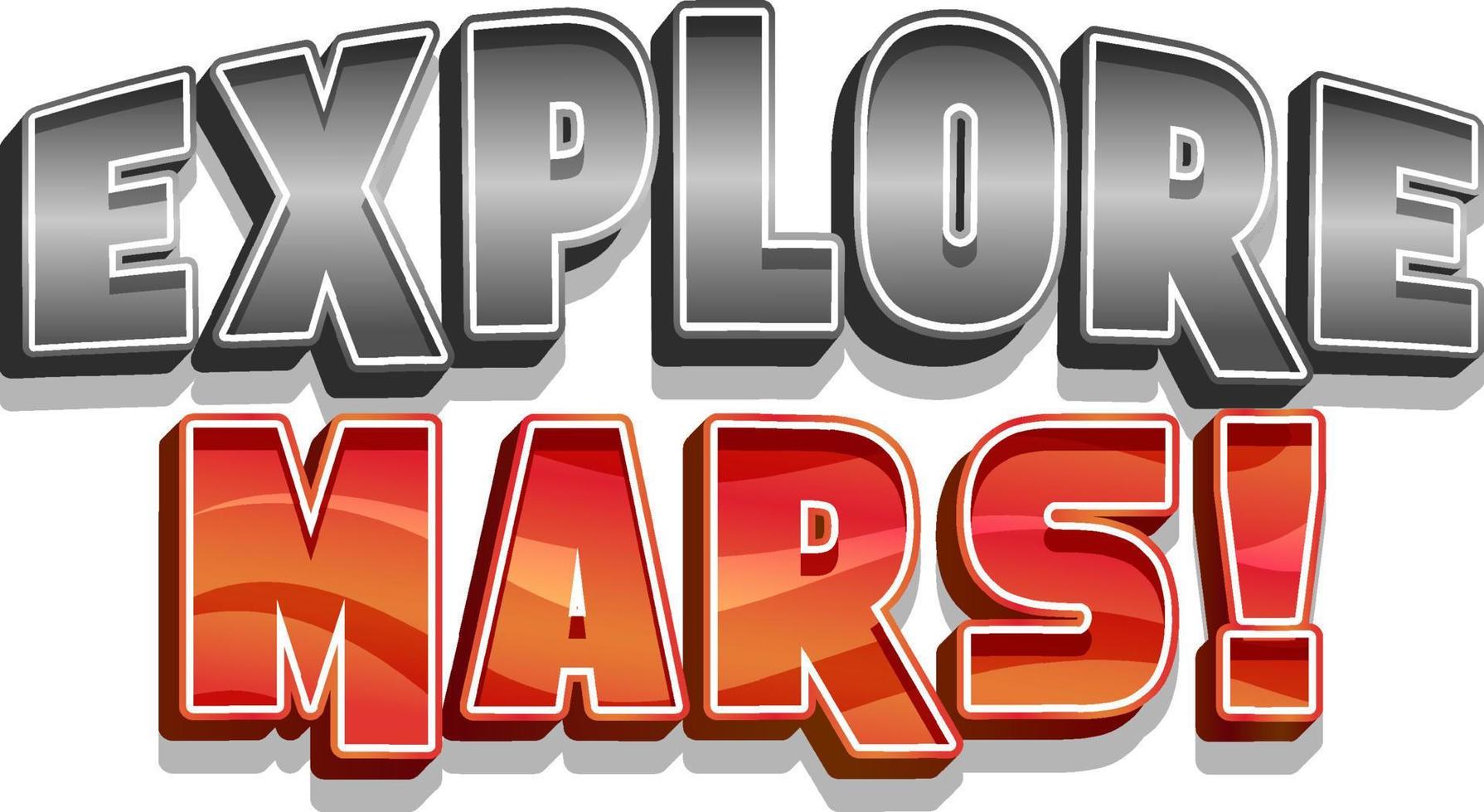 explorer la conception de logo de mot mars vecteur