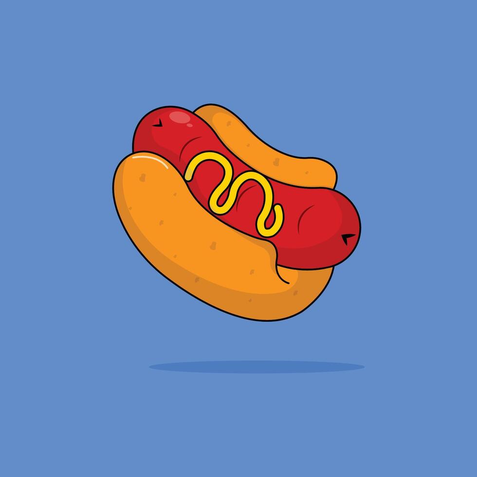 icône Hot-dog délicieux vite nourriture et boisson illustration concept.premium illustration vecteur