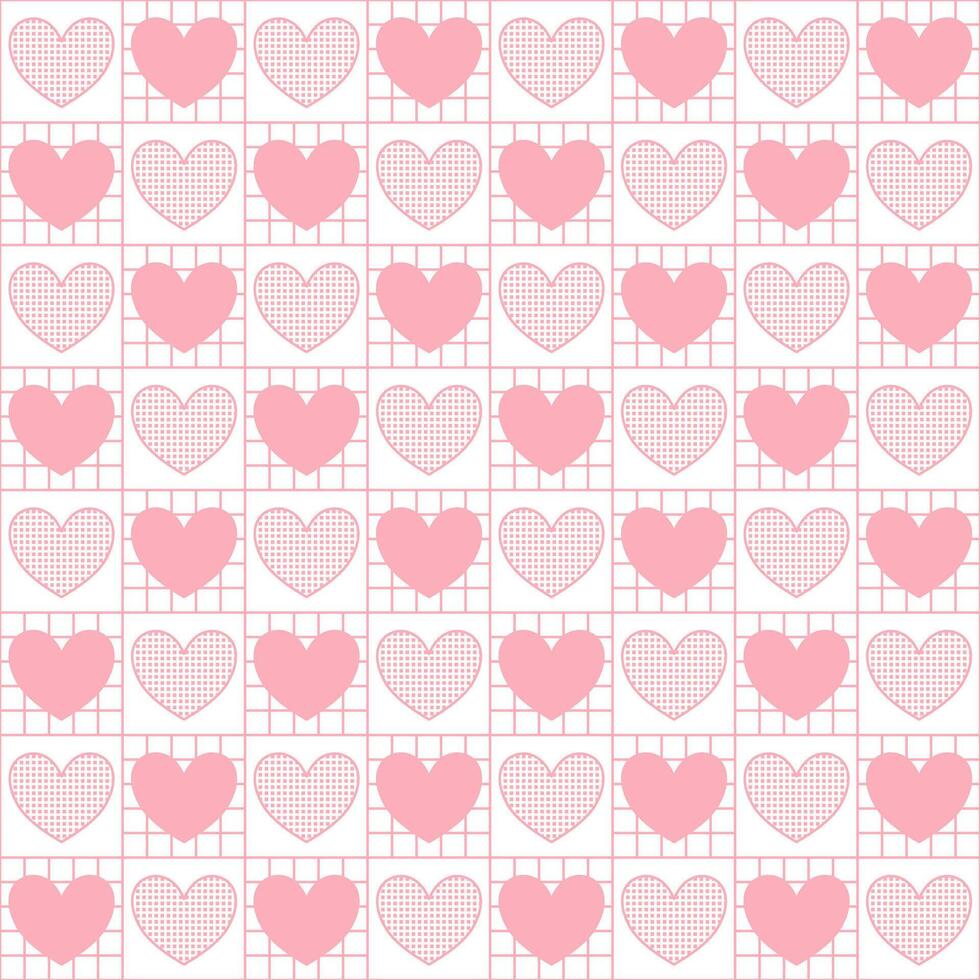 mignonne cœur sans couture modèle . rose et blanc cœur. collection de cœur. symbole de l'amour et la Saint-Valentin journée. conception pour tissu, artisanat enregistrer, emballage papier, autocollant, carte, décor. vecteur