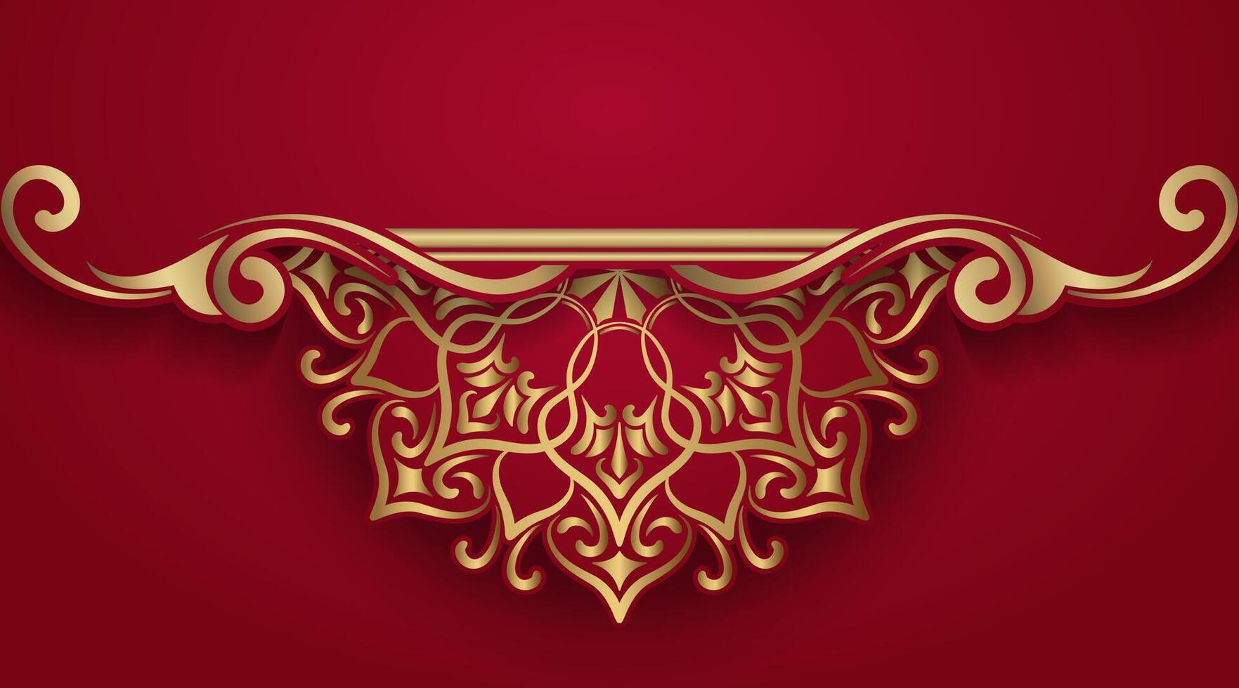 rouge luxe Contexte avec mandala ornement vecteur