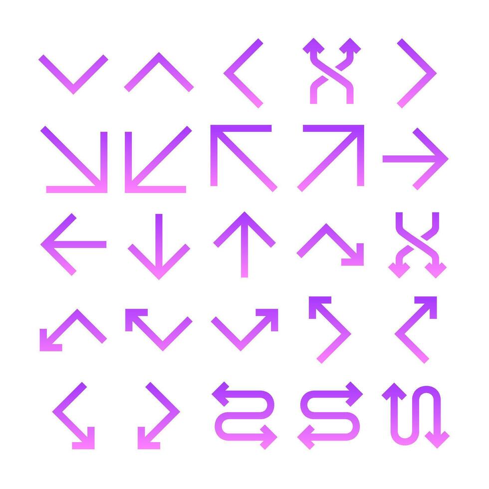 La Flèche glyphe pente icône pictogramme symbole visuel illustration ensemble vecteur